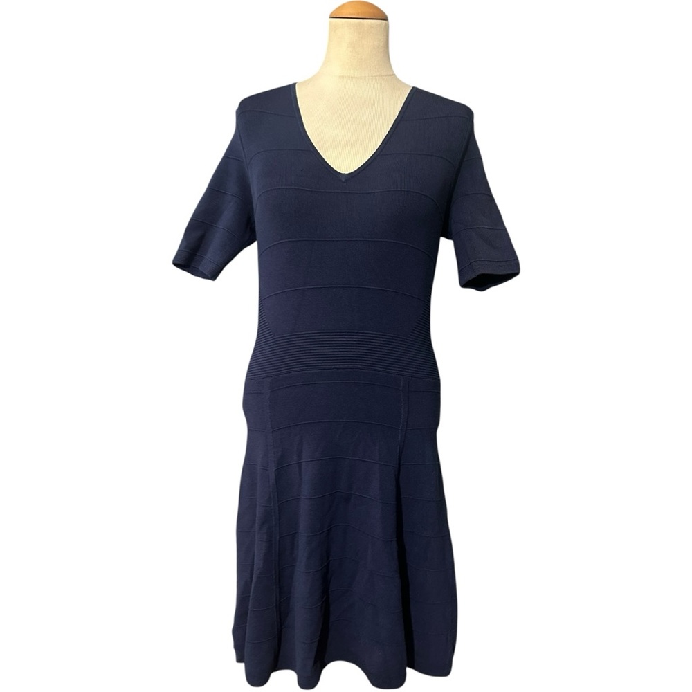 Ann Taylor Fit Flare Dress Navy Blue Small